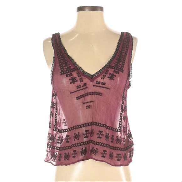 Ecote Sheer Embroidered top - Picture 1 of 3